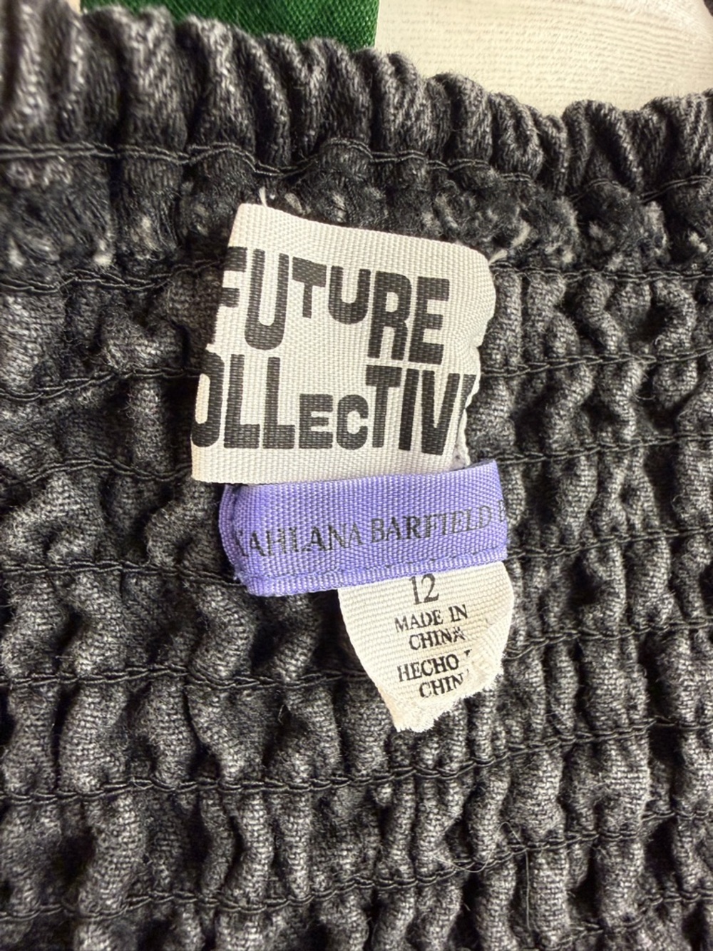 Future Collective by Kahlana Barfield Brown Black Denim Dress - Picture 2 of 5